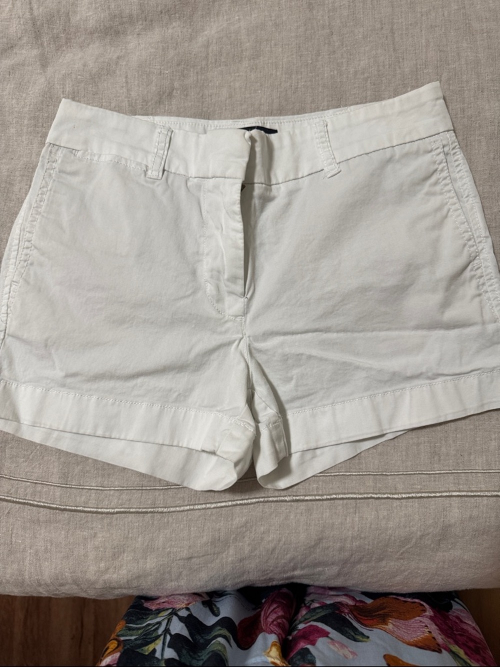J. Crew White Cotton Cargo Shorts